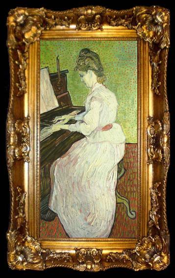 framed  Vincent Van Gogh Mademoiselle Gachet am Klavier, ta009-2